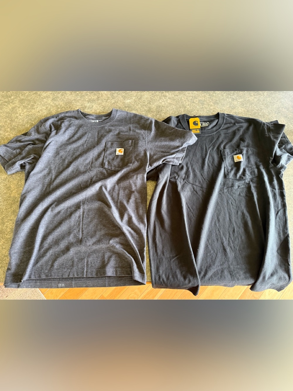 Carhartt Men’s Short-Sleeve Pocket Tee — Charcoal & Black